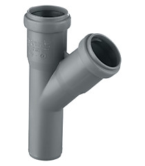 Тройник канализационный, 50 мм., 45 градусов